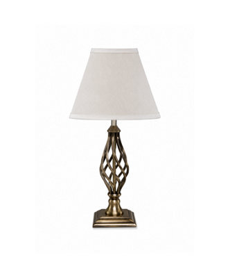 Lighting Supermarket Kingswood Barley Twist Square Base Traditional Table Lamp - Antique Brass - image 1