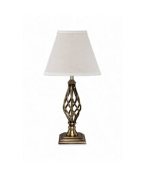 Lighting Supermarket Kingswood Barley Twist Square Base Traditional Table Lamp - Antique Brass - thumbnail 1