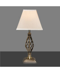 Lighting Supermarket Kingswood Barley Twist Square Base Traditional Table Lamp - Antique Brass - thumbnail 4