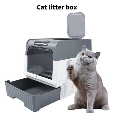 Xl Large Cat Litter Box Deodorize Selfcleaning Cat Pan Drawer Hooded Cat Tray - image 1