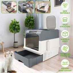 Xl Large Cat Litter Box Deodorize Selfcleaning Cat Pan Drawer Hooded Cat Tray - thumbnail 4