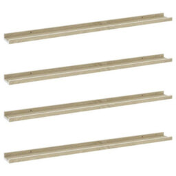 Berkfield Wall Shelves 4 Pcs White And Sonoma Oak 100X9X3 Cm - thumbnail 2