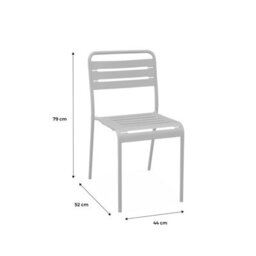 Sweeek - Pair Of Steel And Stackable Garden Chairs Amelia Anthracite 44X52X79 Cm - thumbnail 6