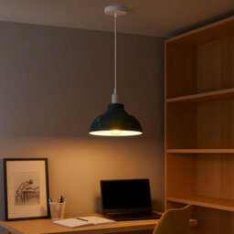 Ledsone Industrial Vintage Ceiling Hanging E27 Lamp Holder 29Cm Metal Pendant Curvy Lampshades Lights Fixtures - Cyan Blue - thumbnail 5