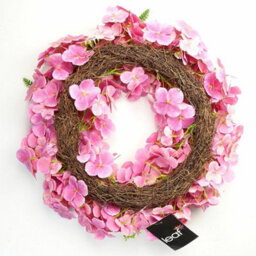 Leaf Artificial Pink Floral Blossom Wreath Botanik - thumbnail 4