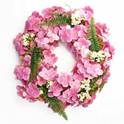 Leaf Artificial Pink Floral Blossom Wreath Botanik - thumbnail 1
