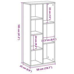 Berkfield Bookcase White 50X25X105 Cm Engineered Wood - thumbnail 9