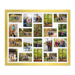 AK Frames 80X70Cm Gold Modern Multi Photo Frame With White Mount - Holds 20 Apertures (18X) 6X4, (2X) 4X4 Photos - thumbnail 1