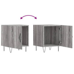 Berkfield Bedside Cabinet Grey Sonoma 40X40X50 Cm Engineered Wood - thumbnail 9