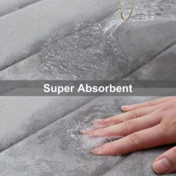 Black 60 X 90Cm Solid-Color Livingroom Carpet Non-Slip Memory Foam Bathroom Mat Shower Soft Rug - thumbnail 7