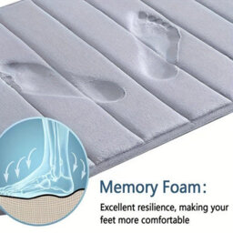 Black 60 X 90Cm Solid-Color Livingroom Carpet Non-Slip Memory Foam Bathroom Mat Shower Soft Rug - thumbnail 8