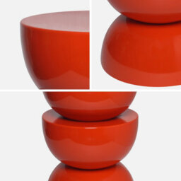 Sweeek - Coffee Table Side Table Bedside Table Metal With Glossy Finish Coral Pink 32X32X46.5 Cm - Coumba - thumbnail 2
