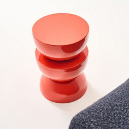 Sweeek - Coffee Table Side Table Bedside Table Metal With Glossy Finish Coral Pink 32X32X46.5 Cm - Coumba - thumbnail 5
