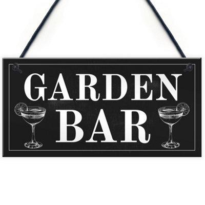 Red Ocean Shabby Chic Garden Bar Sign Hanging Wall Sign For Bar Summerhouse Gift - image 1