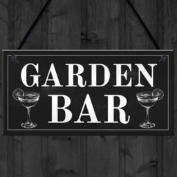 Red Ocean Shabby Chic Garden Bar Sign Hanging Wall Sign For Bar Summerhouse Gift - thumbnail 4