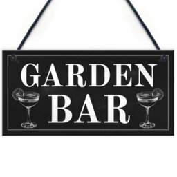 Red Ocean Shabby Chic Garden Bar Sign Hanging Wall Sign For Bar Summerhouse Gift - thumbnail 1
