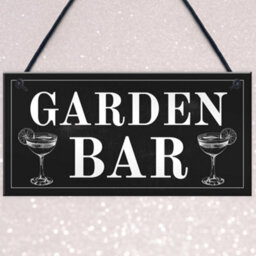 Red Ocean Shabby Chic Garden Bar Sign Hanging Wall Sign For Bar Summerhouse Gift - thumbnail 3