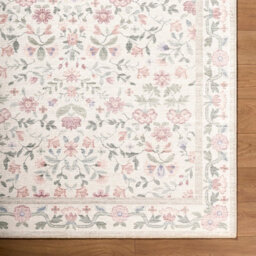 Livabliss Thistle-Washable White Pink Green Blue Modern Floral Living Dining Rug 160 X 220 Cm Easy Care, Non Shedding - thumbnail 7