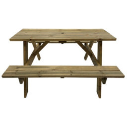 Leisurebench Tiptree 6 Seat Picnic Bench - Dip Treated Green Timber - 140Cm - thumbnail 4