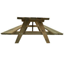 Leisurebench Tiptree 6 Seat Picnic Bench - Dip Treated Green Timber - 140Cm - thumbnail 3
