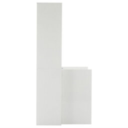 High Gloss Display Cabinet With Led Lights, Tempered Glass Shelves And Doors, White - thumbnail 7