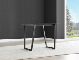 Furniturebox Uk Carson White Marble Effect Square Dining Table & 2 Grey Willow Chairs - thumbnail 8
