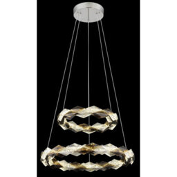 Luminosa Lighting Luminosa Karilion Twin Ring Pendant Ceiling Light Chrome 2X Led 4000K - thumbnail 4