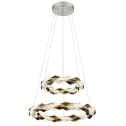 Luminosa Lighting Luminosa Karilion Twin Ring Pendant Ceiling Light Chrome 2X Led 4000K