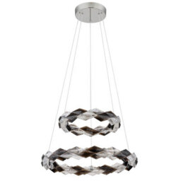 Luminosa Lighting Luminosa Karilion Twin Ring Pendant Ceiling Light Chrome 2X Led 4000K - thumbnail 2