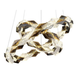 Luminosa Lighting Luminosa Karilion Twin Ring Pendant Ceiling Light Chrome 2X Led 4000K - thumbnail 3