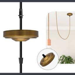 Antique Metal Ceiling Rose Light Fitting 108mm Round Canopy Plate With Accessories For Pendant Lights Chandeliers And Hanging Lamp - thumbnail 3