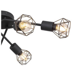 Luminosa Lighting Luminosa Xara I Multi Arm Semi Flush Ceiling Lamp Black 6X E14 - thumbnail 4
