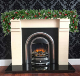 Shatchi Pre-Lit Stockholm 2M Berries And Pine Cones Garland With Warm White Leds Battery Operated - thumbnail 2