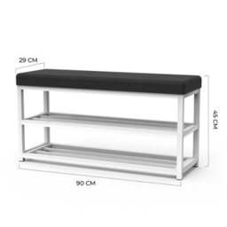 Shoe Bench Shoe Storage Rack Cabinet Organiser With Cushion Padded Seat Unit - thumbnail 2
