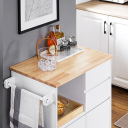 Sobuy Fkw123-Nw,trolley Kitchen Storage Trolley Mobile Cabinet With Rubber Wood Worktop,w72Xd42Xh84.5 - thumbnail 9