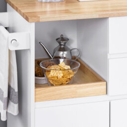 Sobuy Fkw123-Nw,trolley Kitchen Storage Trolley Mobile Cabinet With Rubber Wood Worktop,w72Xd42Xh84.5 - thumbnail 5