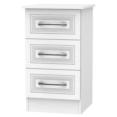 Stafford 3 Drawer Bedside Cabinet In Signature White (Ready Assembled) - image 1