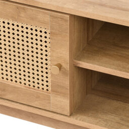 Manila Oak & Rattan 1 Door Corner Tv Unit Stand Cabinet Living Room Furniture Media Unit - thumbnail 6