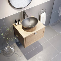 Affine Bathroom Wall Hung Vanity Unit Sink Cabinet Wash Basin Sink Storage Drawer 600mm - thumbnail 4
