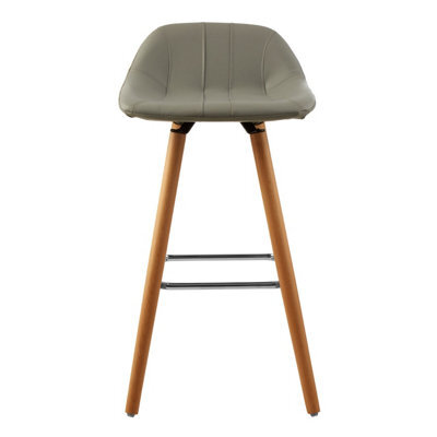 Orsina Grey Faux Leather Bar Stool, Comfortable Seating Bar Stool With Back, Easy To Clean Kitchen Bar Stool - image 1
