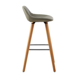 Orsina Grey Faux Leather Bar Stool, Comfortable Seating Bar Stool With Back, Easy To Clean Kitchen Bar Stool - thumbnail 3