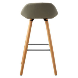 Orsina Grey Faux Leather Bar Stool, Comfortable Seating Bar Stool With Back, Easy To Clean Kitchen Bar Stool - thumbnail 4