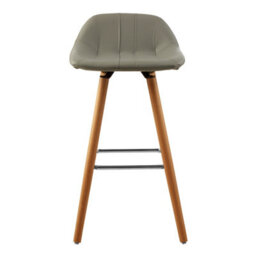 Orsina Grey Faux Leather Bar Stool, Comfortable Seating Bar Stool With Back, Easy To Clean Kitchen Bar Stool - thumbnail 1