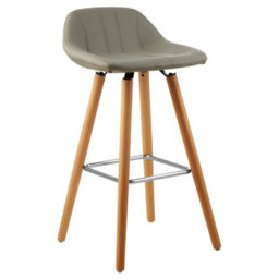 Orsina Grey Faux Leather Bar Stool, Comfortable Seating Bar Stool With Back, Easy To Clean Kitchen Bar Stool - thumbnail 2