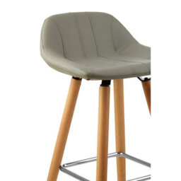 Orsina Grey Faux Leather Bar Stool, Comfortable Seating Bar Stool With Back, Easy To Clean Kitchen Bar Stool - thumbnail 5