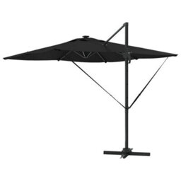 Berkfield Cantilever Roma Parasol With Leds - Black, 286 X 285 X 270 Cm, Aluminium - thumbnail 7