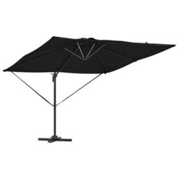 Berkfield Cantilever Roma Parasol With Leds - Black, 286 X 285 X 270 Cm, Aluminium - thumbnail 4