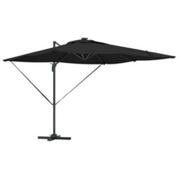 Berkfield Cantilever Roma Parasol With Leds - Black, 286 X 285 X 270 Cm, Aluminium - thumbnail 2