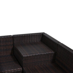 Outsunny 8Pcs Patio Rattan Sofa Set Garden Furniture Side Table W/ Cushion - thumbnail 9