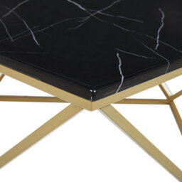 Beliani Square Coffee Table 80 X 80 Cm - Black Marble Veneer Top, Gold Metal Base - thumbnail 5